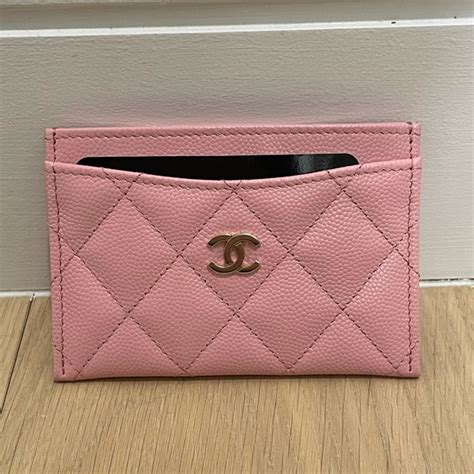 chanel 22c pink card holder|chanel zipped key holder.